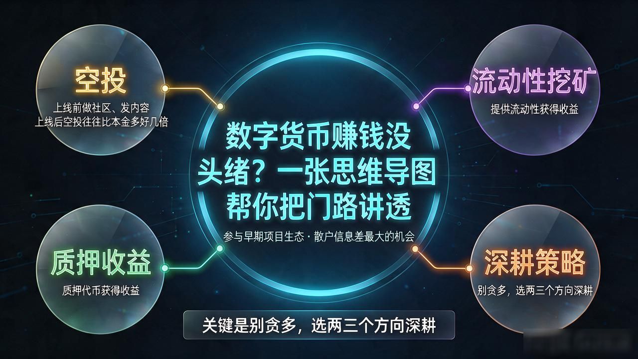数字货币定投波段思维导图_早期项目生态空投挖矿_数字货币赚钱思维导图