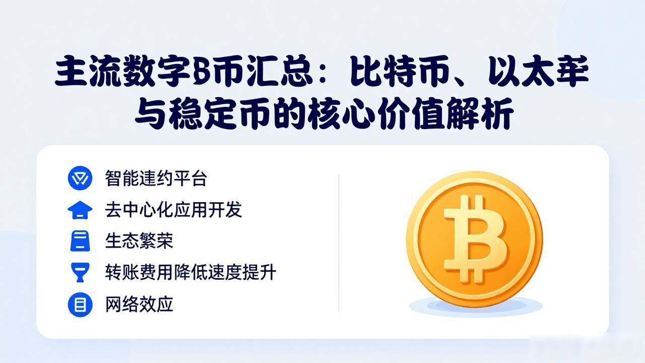 主流数字货币汇总_主流数字资产币种分析_比特币以太坊稳定币投资